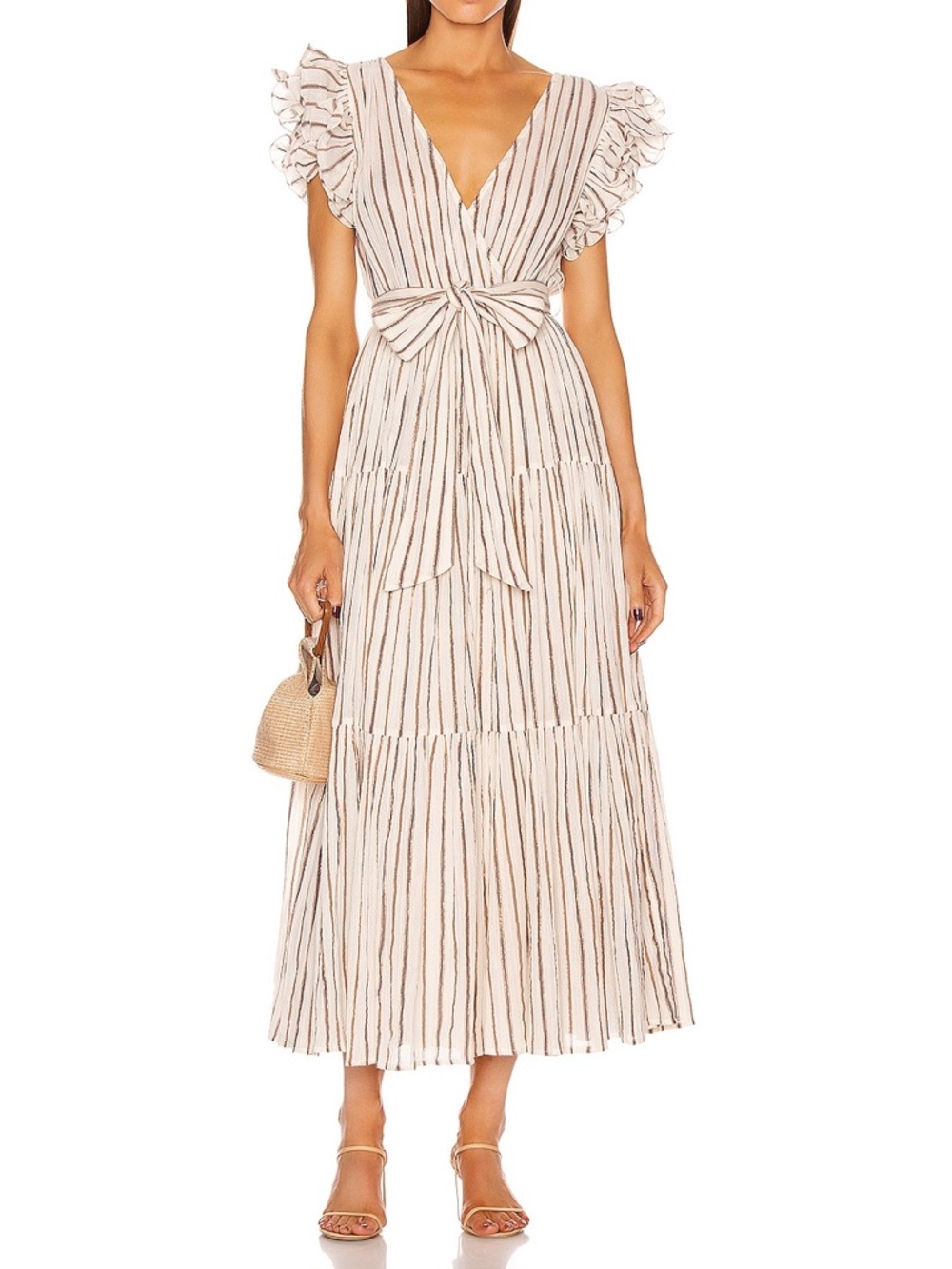 Ulla Johnson Lilliana summer striped cream maxi dress sz 2